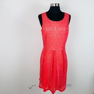 En Focus Studio Sleeveless Orange Lace A-Line 12
